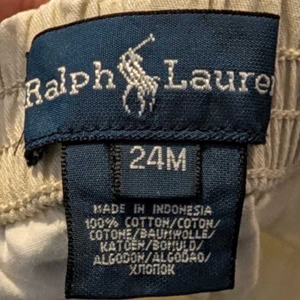 Ralph Lauren Toddler Boys Khaki Tan Stretch Chino Pant Trousers Golf Belt 24M - Picture 5 of 10